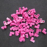 WZ10008 Briques de construction micro-diamantées nano à angle droit, 3 trous, 8*8*5mm, 50g/445 pièces, 500G/Sac, Petites particules, Jouets pour enfants