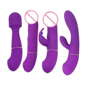 Best Selling 4 in 1 Vibrator 10 Speed Vibrating Interchangeable G Spot Magic Clitoris Wand Massager Vibrator Sex Toys for Women