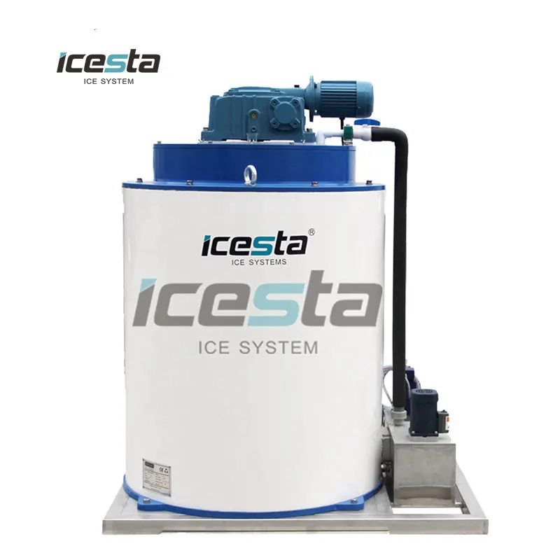 Icesta 2 टन पानी ठंडा बर्फ परत बर्फ मशीन के लिए बाष्पीकरण अमोनिया बर्फ संयंत्र