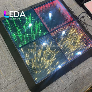 พื้นเต้นรำ LEDA Factory Starry Dancefloor แบบเดี่ยวหรือแบบเต็มสี IP65 สำหรับภายนอกอาคาร แบบ 3 มิติ กระจกเงา พร้อมสายไฟ สำหรับงานแต่งงาน คลับ และงานปาร์ตี้ - Product Image 1