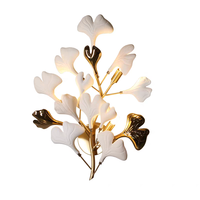 Lustre de style nordique avec des feuilles de ginkgo, lustres pour salon, luminaires suspendus, luminaire pour hall d'hôtel