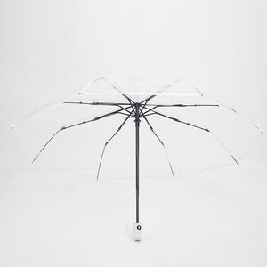 Parapluie pliant automatique QX au design moderne, compact, en tube de fer transparent, diamètre ouvert 97 cm, pour la vente en gros - Product Image 5