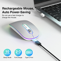 Souris sans fil de haute qualité pour ordinateurs portables et ordinateurs portables: conception mince rechargeable portable avec connectivité double mode 2.4G BT