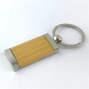Print laser logo customized carved Bamboo wooden key chain Bamboo wooden keyring