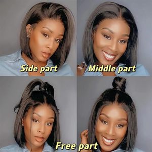 Perruque Bob Coupe Droite Cheveux Humains 13x4 HD Lace Front Lisse Sans Colle Pré-Pluckée Densité 180% Ligne de Cheveux Naturelle Prête à l'Expédition Fournisseur - Product Image 3