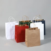 GiGO Vente en gros emballage de cadeau artisanal de luxe personnalisé brun blanc sacs en papier kraft imprimés matériaux recyclés avec votre propre logo