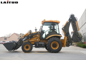 Loader Roda Kecil Buatan Cina 388 Backhoe 4x4 Front Loader 4WD Backhoe Loader untuk Konstruksi Perkotaan - Product Image 5
