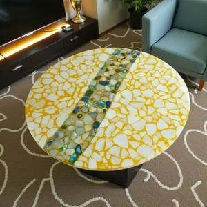 Décoration de luxe, dalle d'agate blanche polie faite à la main, pierre précieuse, agate naturelle, plateau de table basse - Product Image 3