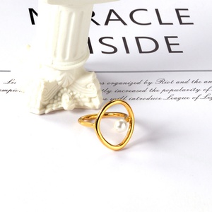 Bague en or 18 carats la plus vendue, dernier design, bague en or pour femmes avec perle - Product Image 5