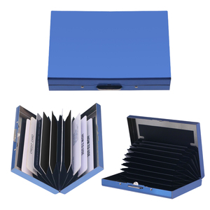 Portefeuilles porte-cartes RFID pour femmes et hommes, <span class=keywords><strong>protecteur</strong></span> mince <span class=keywords><strong>de</strong></span> 10 cartes <span class=keywords><strong>de</strong></span> crédit en acier inoxydable pour tenir la <span class=keywords><strong>carte</strong></span> <span class=keywords><strong>de</strong></span> débit ATM - Product Image 1