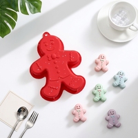 Moule à bonbons personnalisable en silicone en forme d'hommes en pain d'épices pour arbre de Noël, non toxique, écologique, compatible four/lave-vaisselle, outils de pâtisserie