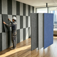 Panneaux acoustiques insonorisants en polyester pour décoration murale, matériau de réduction du bruit intérieur pour studio d'enregistrement