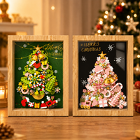 Ensemble de blocs de construction d'arbre de Noël EPT avec cadre en bois magnétique lumineux 510/535 pièces, décoration de Noël DIY, cadeau