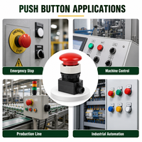 Bouton-poussoir 22 mm, bouton de commande industriel, bouton d'arrêt d'urgence, interrupteur de commande de machine, fabricant en gros, approvisionnement en vrac