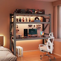 Bureau de jeu ergonomique à hauteur réglable, construction en acier, design écologique, durable, extensible, pliable, moderne, avec rangement