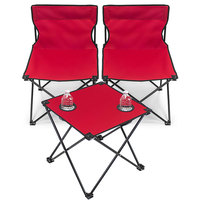Mini table de camping pliante, 2 pièces, en acier inoxydable, avec table latérale