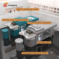 Fauteuil de massage professionnel pour salon de coiffure avec station de lavage de tête, vapeur, hydrothérapie et lit de shampoing pour massage thaïlandais