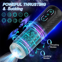 Masturbador Masculino Telescópico Automático 3 en 1, Potente Copa con 9 Modos de Succión, Empuje y Rotación, Juguete Sexual para Adultos para Hombres