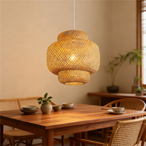 Japanese-Style Retro Bamboo Chandelier Lampshade Small <strong>Hanging</strong> for B&amp;B Food Stall Tea Room Hot Pot Restaurant Inn Square Shape - Product Image 3