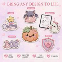 Meilleure Vente : Patch Brodé Mignon Anime Dessin Animé Halloween à Thermocoller ou à Coudre pour Ordinateur Portable, Téléphone, Sac à Dos, Enfants, Filles, Breloque, Artisanat, Cadeau