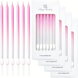 Merri Wish Factory Direct Venta al por mayor Elegante diseño novedoso Fresco y gradual Fiesta <span class=keywords><strong>de</strong></span> cumpleaños Pastel Decorado Velas - Product Image 4