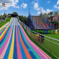 Équipement de terrain de jeux extérieur pour enfants, toboggan arc-en-ciel non électrique pour parc de tourisme culturel, zone touristique