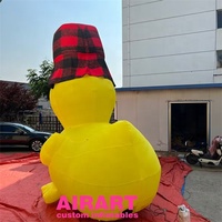 Canard gonflable pour décoration de fête, canard gonflable avec chapeau et lunettes noires