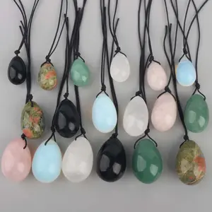 Hot Sales For Vaginal Exercise Rose Quartz Oval Shape Wholesale Amethyst Natural Unakite Yoni Eggs Box Set For Women