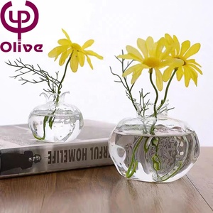 Arrangement de fleurs hydroponique Vase d'art floral mariage décoratif Mini Vases à fleurs en verre borosilicaté rouge clair de grenade - Product Image 2