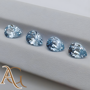 ลูกแพร์พลอยสีฟ้าเจียระไนแบบเหลี่ยมเพชรพลอยสำหรับทำเครื่องประดับอัญมณีขนาด4x6มม. ถึง10x20มม. ได้รับการรับรองตามสั่งในห้องทดลอง - Product Image 1