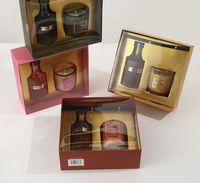 Coffret cadeau de bougies en cire de soja de luxe dans un bocal en verre, diffuseur d'huiles essentielles, décoration d'intérieur, coffret cadeau parfumé de Noël