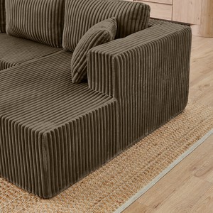 <b>U</b> Shape Corner Modular Convertible Sectional Sofa Bed Set Modern Minimalist Corduroy Eco-Friendly Durable Villa Apartment Bed - Product Image 3