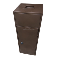 Poubelle rectangulaire en acier inoxydable durable pour hall d'hôtel, entrée d'ascenseur, usage commercial et public, extérieur, avec cendrier et bac à poussière