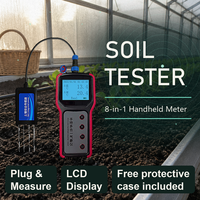 Testeur d'humidité du sol multi-paramètres, alimenté par batterie, mesure du pH, de l'EC et du NPK, écran LCD en acier inoxydable pour l'agriculture et les fruits