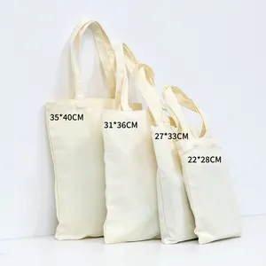 Bolsa de lona lisa de tamaño personalizado bolso de lona de algodón con logotipo personalizable para compras de comestibles hombro