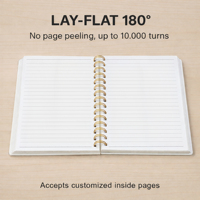 Carnet de notes personnalisable avec miroir intégré, couverture rigide, papier 80g, spirale métallique Wire-O, fournitures de bureau, carnet de notes de qualité supérieure