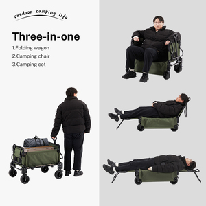 عربة تخييم متعددة الأغراض قابلة للطي بالجملة عربات نقل ثقيلة عربة تسوق يدوية عربات تجرها الدواب ثلاثة أشكال - Product Image 2