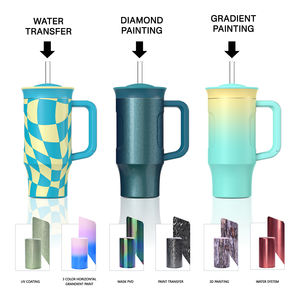 Tumbler da viaggio per tazza da esterno in acciaio inossidabile da 40 once con manico e coperchi rimovibili - Product Image 4