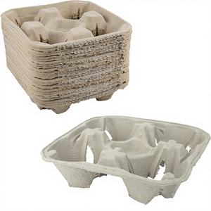 <span class=keywords><strong>Porte</strong></span>-boissons en fibre de pulpe de type 4 tasses, 8 à 32 onces, pour la distribution et le transport, conteneur de stockage de boissons en papier - Product Image 2