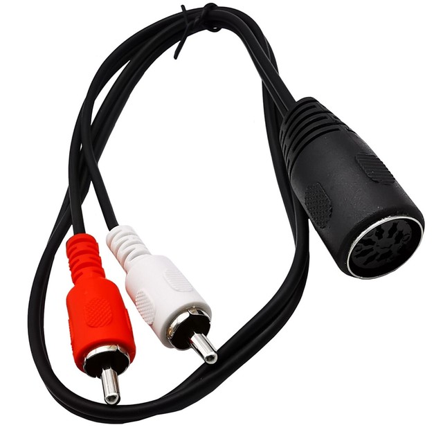 Din 7 Pin Female to 2 RCA Male Plug Audio Cable for Industrial Equipment Audio Video System