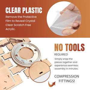 ขาตั้งโชว์และขาตั้งโชว์โปสการ์ดทำจากไม้3ชั้นแบบหมุนได้4ด้านสามารถปรับแต่งได้ - Product Image 3