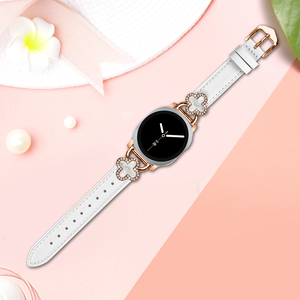 <span class=keywords><strong>Bracelet</strong></span> de <span class=keywords><strong>montre</strong></span> en <span class=keywords><strong>cuir</strong></span> véritable 40/44 mm avec adaptateur style trèfle à quatre feuilles et extrémité pointue pour Samsung Watch 8, pour smartwatch <span class=keywords><strong>femme</strong></span> - Product Image 6