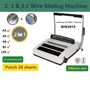WW2919 Office Binding Supplies Pitch <span class=keywords><strong>2</strong></span>-1 & <span class=keywords><strong>3</strong></span>-1 Double Wire O <span class=keywords><strong>2</strong></span> IN 1 Punching und Binding Machine - Product Image 5