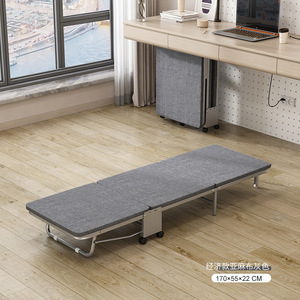 Lit pliant rectangulaire Myb 632 avec cadre argenté, 170x55x22 cm, pour le bureau, la sieste, adapté aux adultes, enfants, animaux domestiques et personnes âgées - Product Image 1