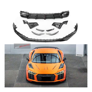 Nuevo Lip Delantero de Fibra de Carbono Seca para <span class=keywords><strong>Audi</strong></span> R8, Protector de Parachoques Pequeño con Recortes para Escape, Instalación con Tornillos, 2017-2024 - Product Image 1