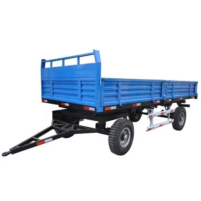 Four Wheel Double Shaft Hydraulic Tipping Farm Trailer, Tractor Implement Trailer for sale