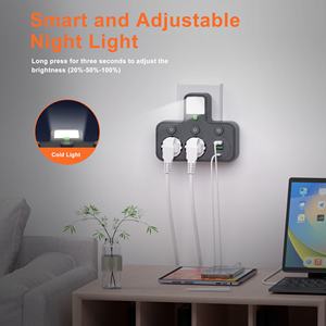 <span class=keywords><strong>Toma</strong></span> <span class=keywords><strong>de</strong></span> corriente Europea 7 en 1 con luz LED USB TIPO C <span class=keywords><strong>de</strong></span> alta calidad para uso doméstico nocturno - Product Image 5