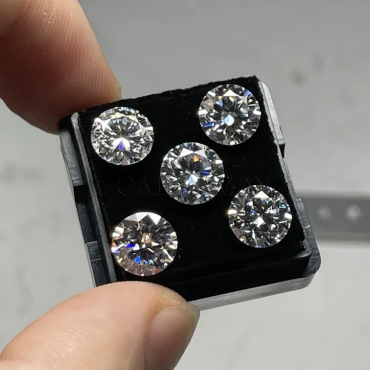 फैक्टरी थोक मूल्य GRA प्रमाण पत्र ढीला moissanite हीरे डी वीवीएस दौर में कटौती के लिए 1.0-3.0mm moissanite रत्न गहने