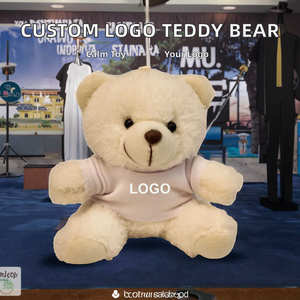 T-shirt personnalisé avec logo imprimé ours en peluche, logo brodé, peluche super douce, rembourrage en coton PP, texte personnalisé - Product Image 1