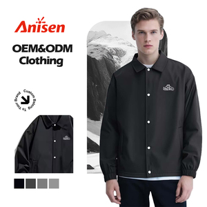 Chaqueta cortavientos de nailon <span class=keywords><strong>para</strong></span> <span class=keywords><strong>hombre</strong></span> con cierre de un solo pecho de alta calidad, chaqueta de entrenador de nuevo diseño <span class=keywords><strong>para</strong></span> <span class=keywords><strong>ciclismo</strong></span> de Primavera al por mayor - Product Image 1